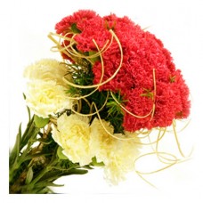 6 Red  6 yellow Carnations Bouquet