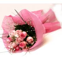 8 Pink Roses Bouquet
