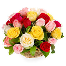 Basket Arrangement of 20 Assorted Roses