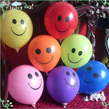 6 Smiley Balloons Air Filled