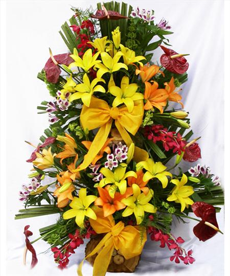  Large Arrangement-2 feet of lilies and mix flowers