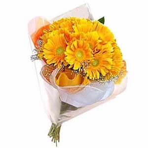 10 fresh Yellow gerberas Bouquet