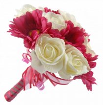 5 white Roses 5 Pink gerberas Bouquet