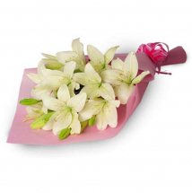 White Lilies hand tied bouquet