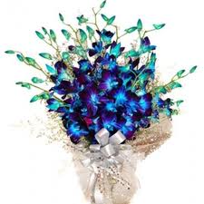 10 Blue orchids bouquet