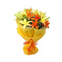 Yellow and Orange Liliums Bouquet