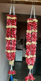 Pair of Bride and Groom Red and White flowers Garlands