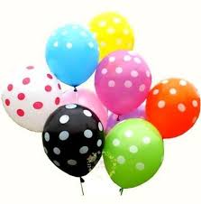 25 Air Filled Polka Dot mix coloured Balloons