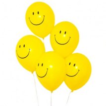 5 Smiley Balloons Air Filled