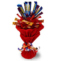 Assorted chocolates in a bouquet