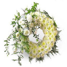 Funeral Wreath of White flowers